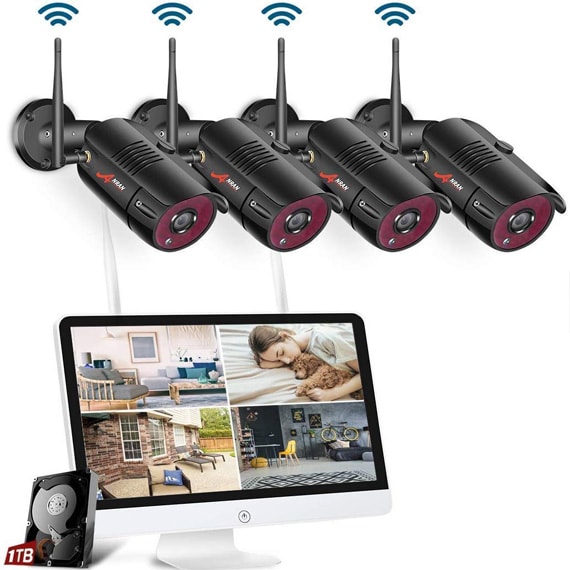Sistema de videovigilancia integrado por cámaras, monitor y videograbador